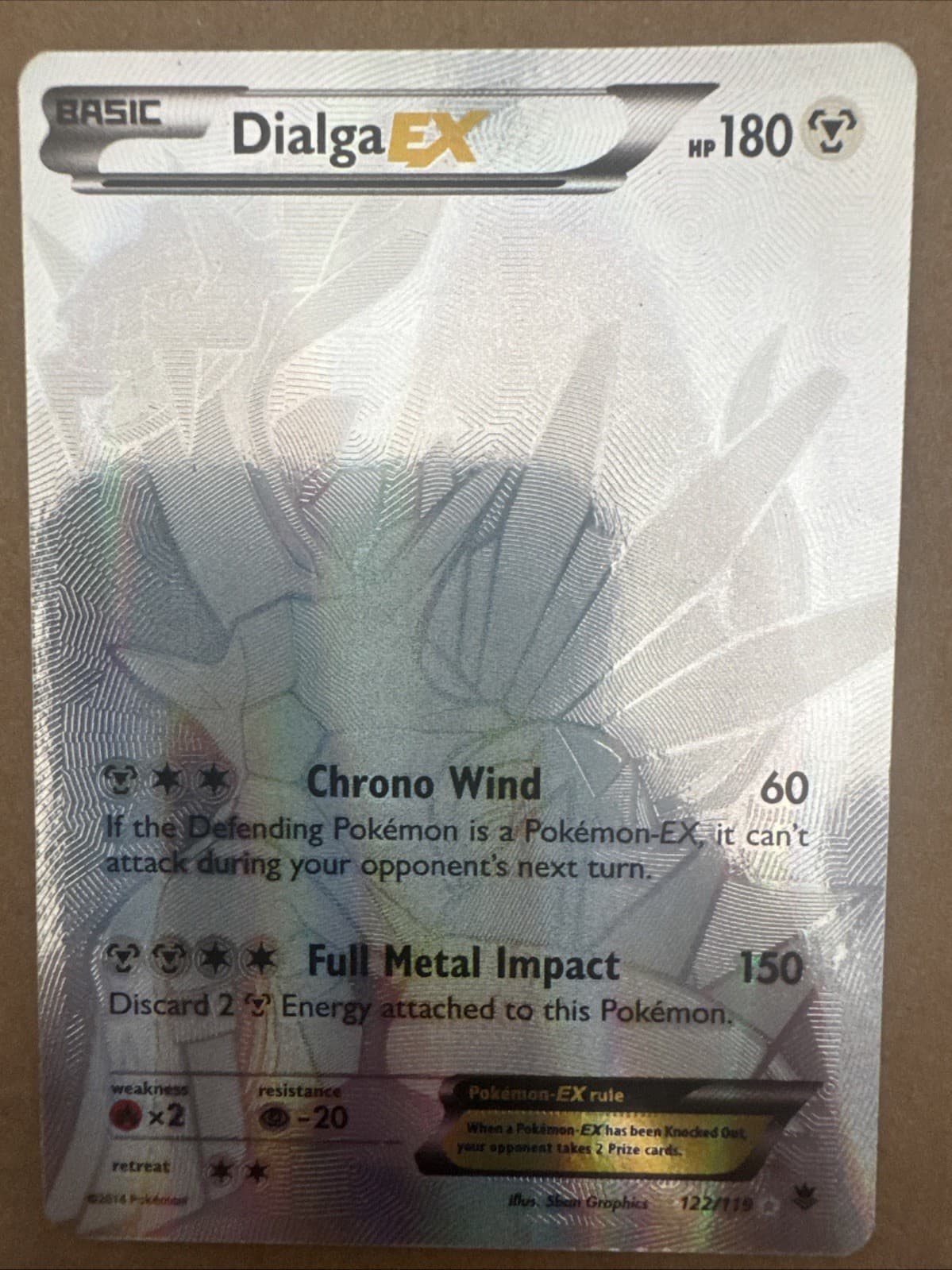 Pokemon Company Dialga EX 122/119 XY Phantom Forces Full Art Holo Secret ENG