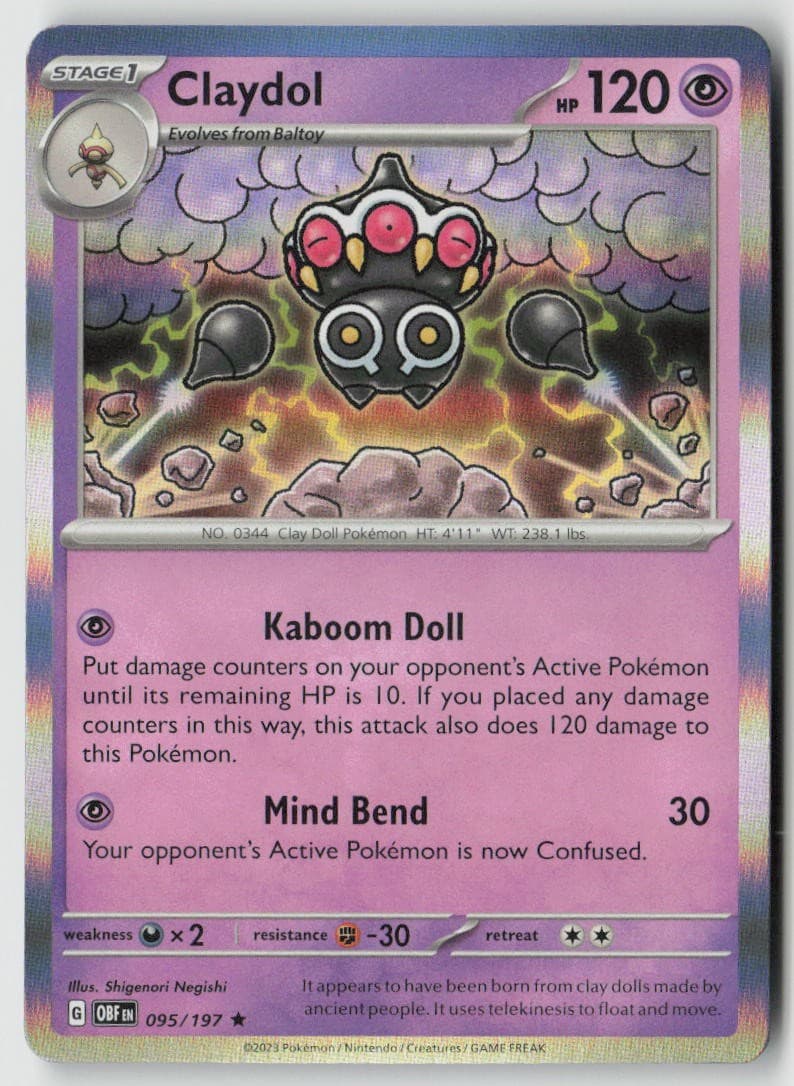 Obsidian Flames Claydol Holo 095/197