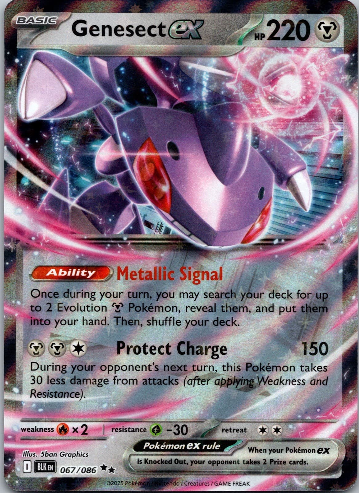 Pokemon Black Bolt Genesect ex 67/86 NM