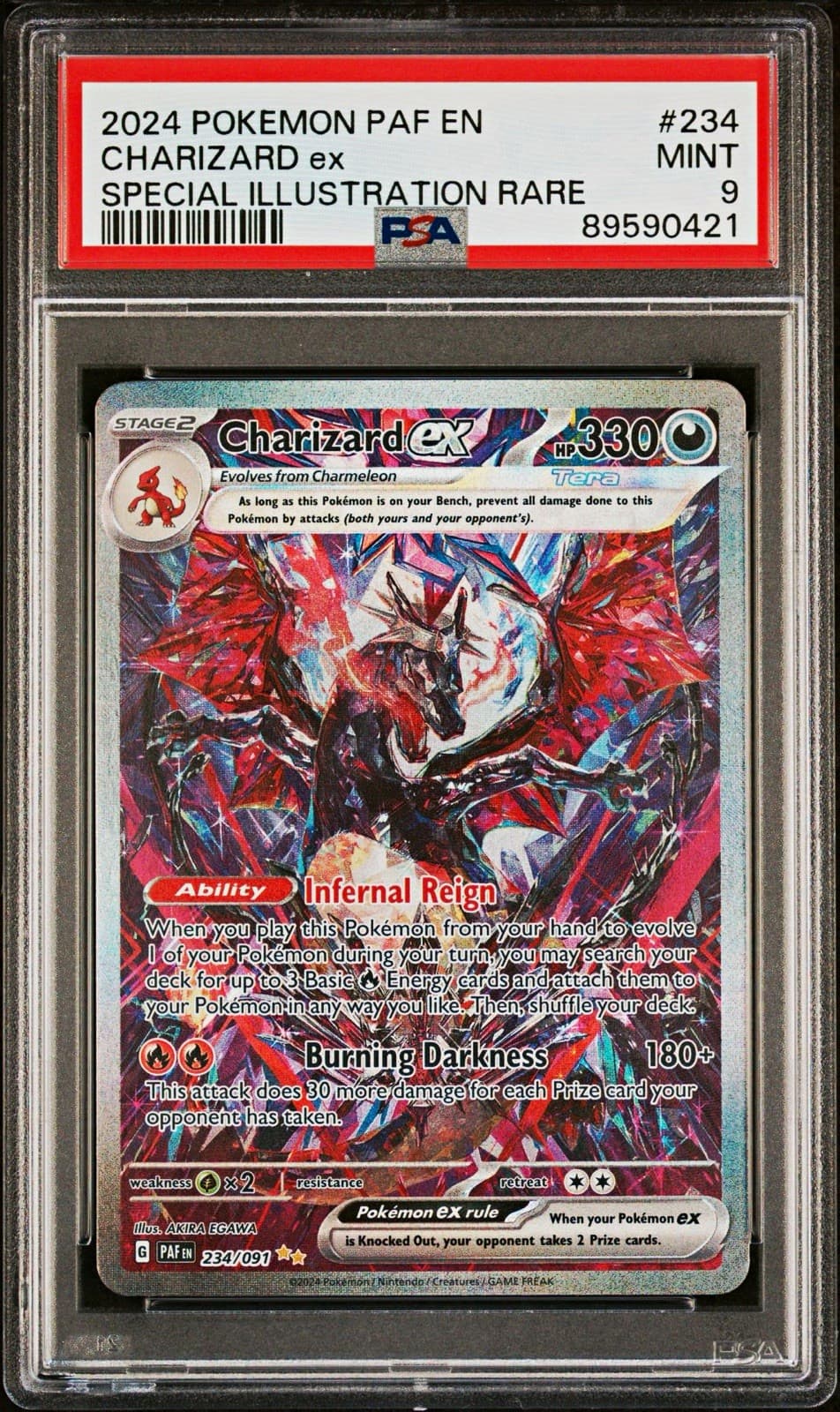 Pokémon - Charizard ex SV Paldean Fates SIR 234/091 EN 2024 PSA 9