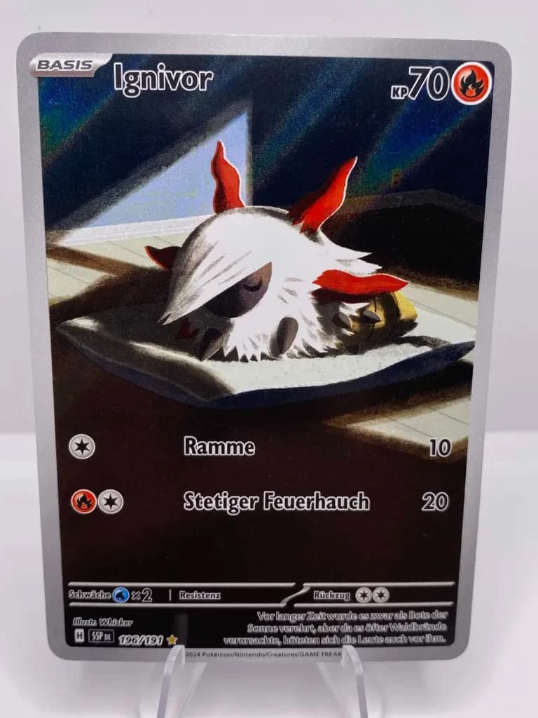 Pokemon Karte Ignivor 196/191 Stürmische Funken SSP Near Mint Deutsch
