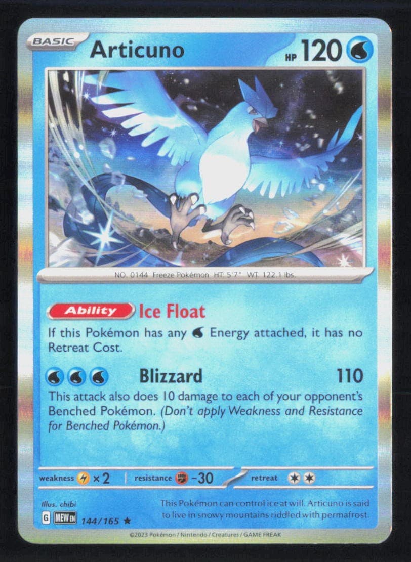 Pokemon Articuno 151 144/165 Holo NM