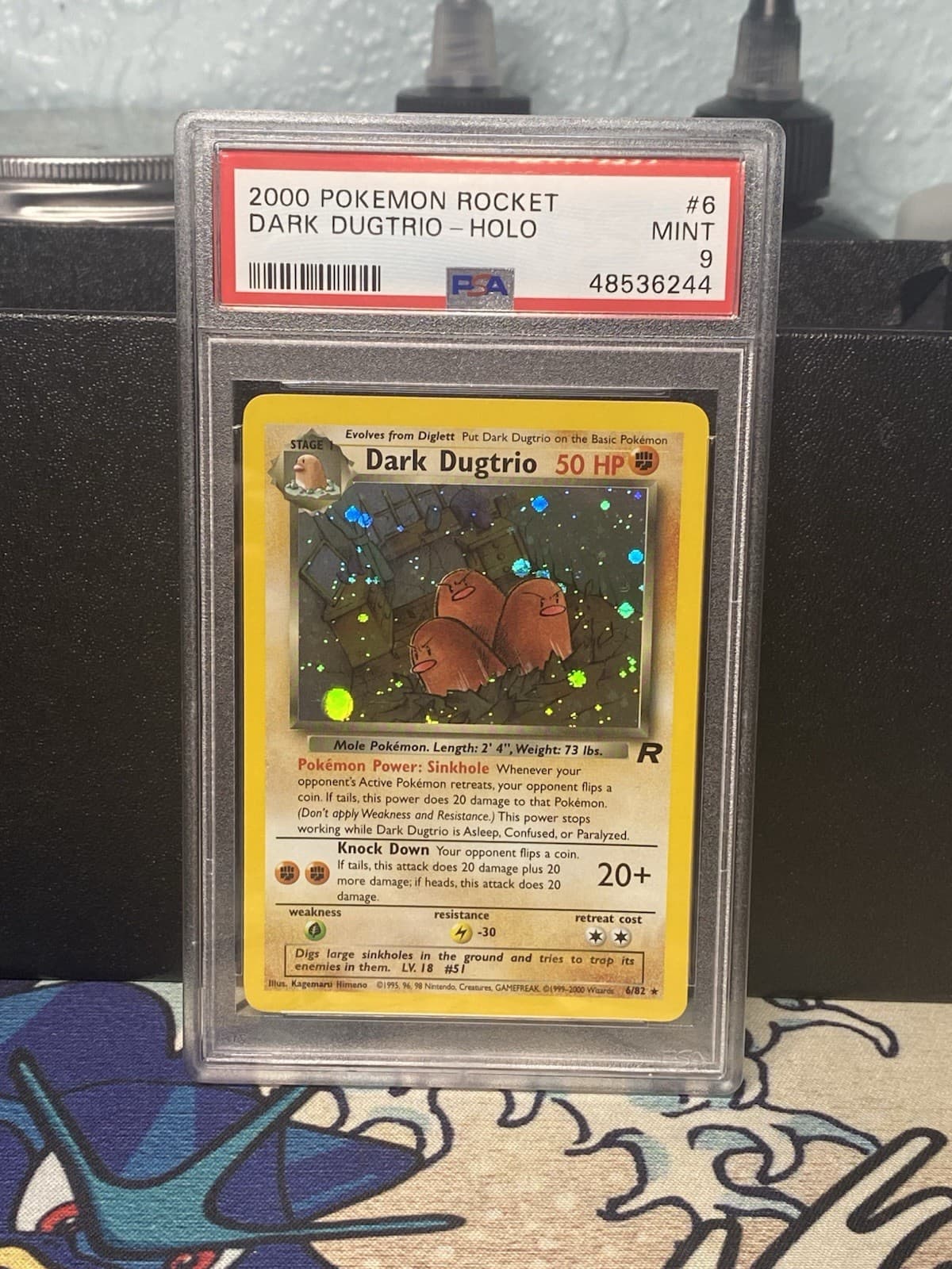 Dark Dugtrio 6/82 Team Rocket Holo PSA 9