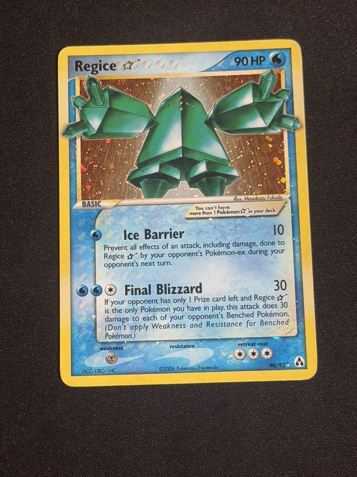 Regice Star 90/92 EX Legend Maker Holo MP