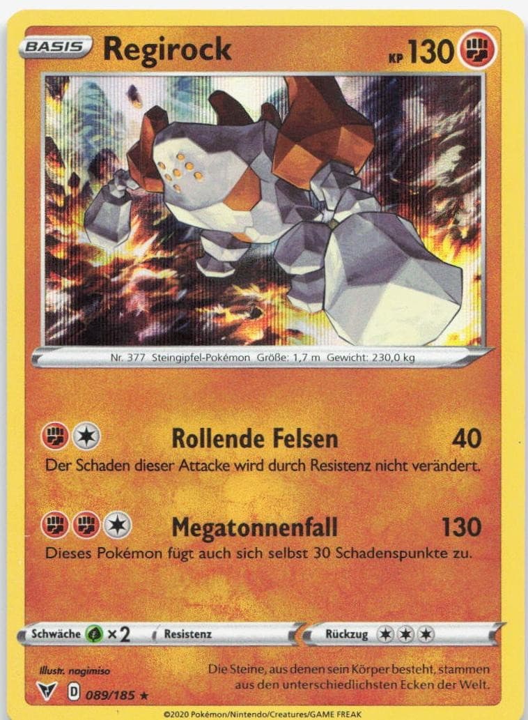 Pokémon Regirock Farbenschock #89 NM DE