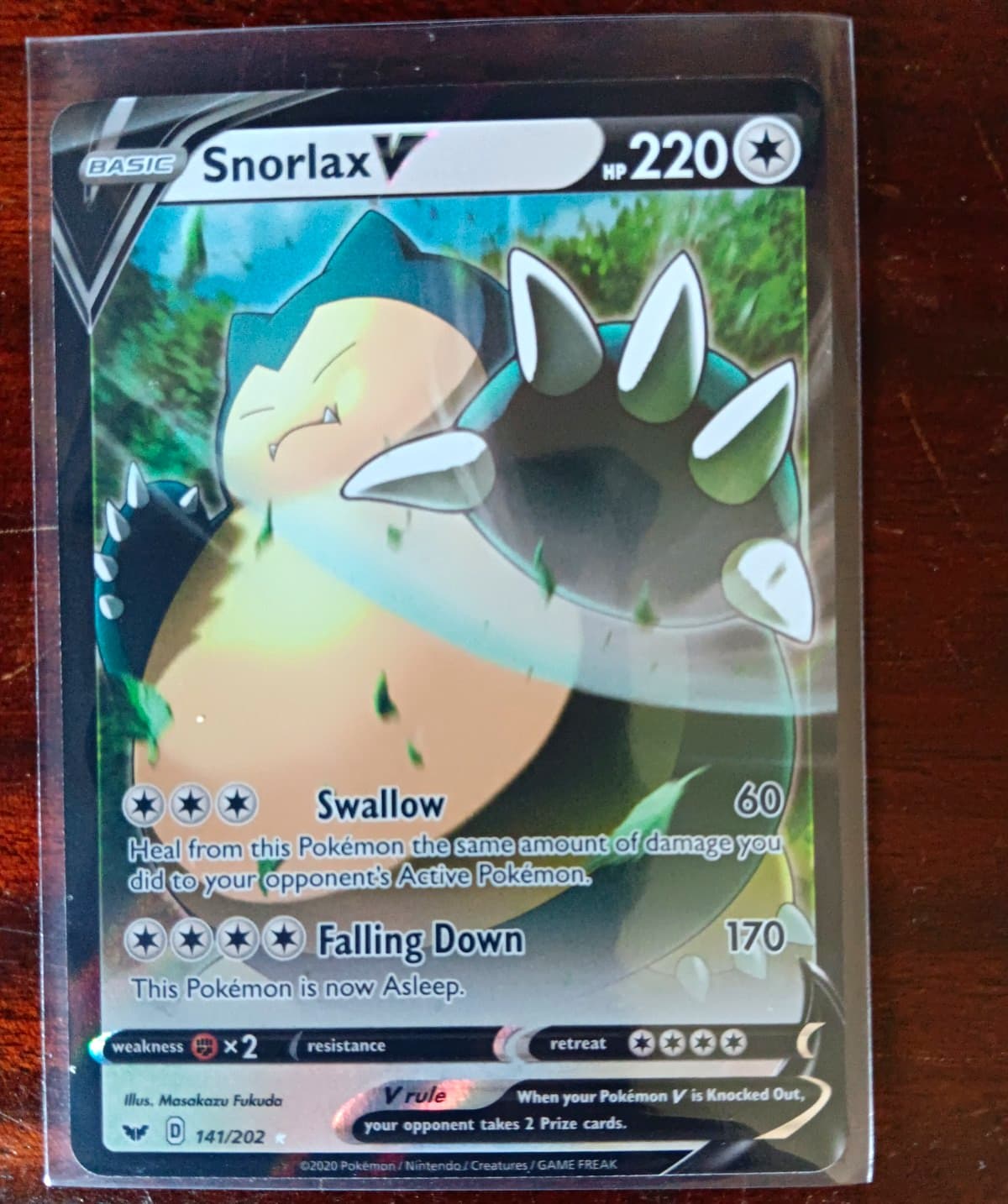 Snorlax V 141/202 SWSH01 Sword & Shield Holo Ultra Rare EN 2020