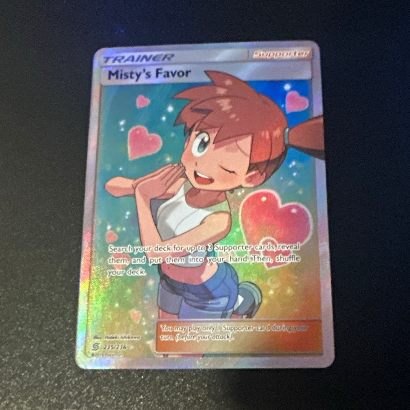 The Pokémon Company Misty's Favor 235/236 Unified Minds Full Art Holo Ultra Rare