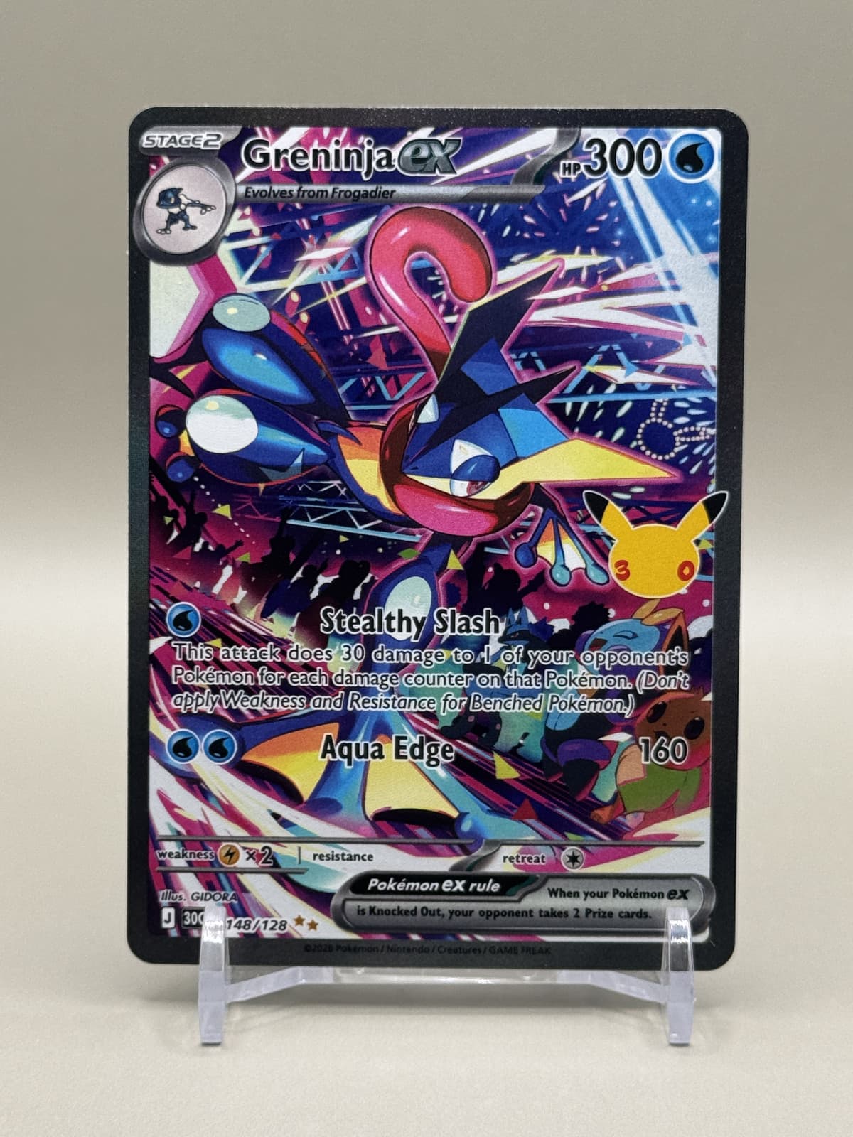 Greninja ex 148/128 ME: 30th Celebration Pokemon Holo SIR EN NM