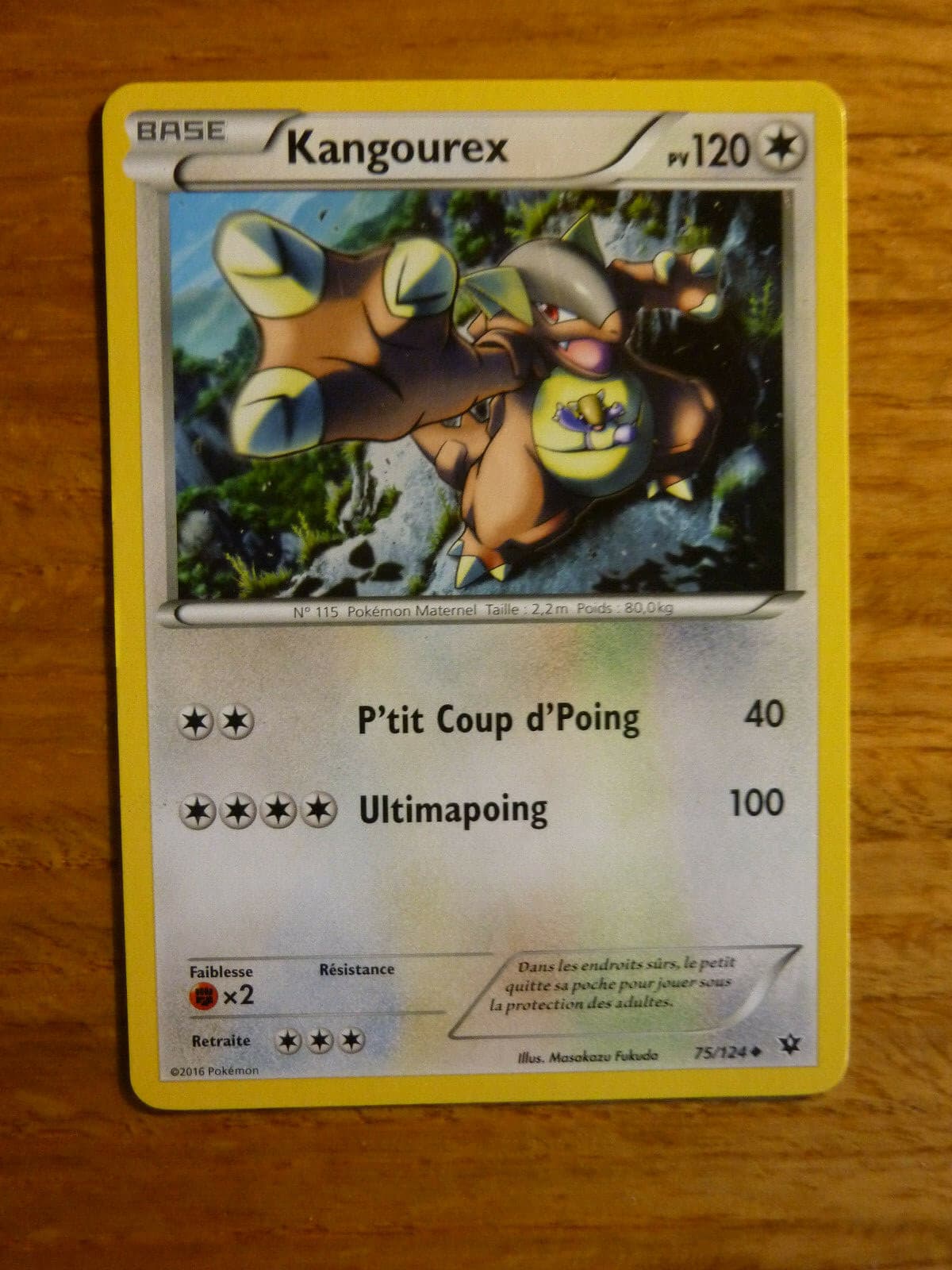 x1 Carte Pokémon Kangourex 120 PV 75/124 VF (Impact des Destins)