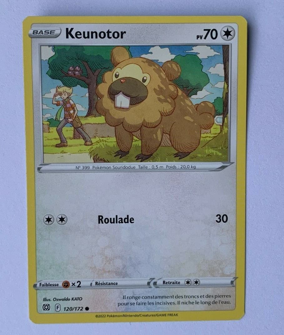 Carte Pokémon KEUNOTOR 120/172 70 PV EB09 Stars Etincelantes BRS Bidoof Bippa