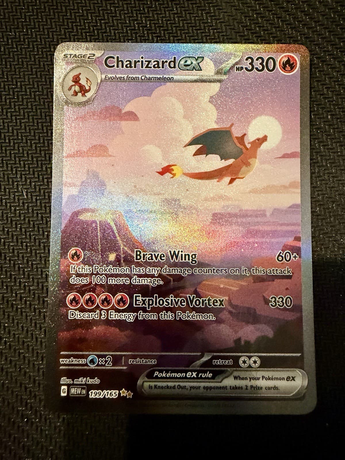 Pokemon Charizard ex 199/165 SV Scarlet & Violet 151 SIR Full Art Holo EN