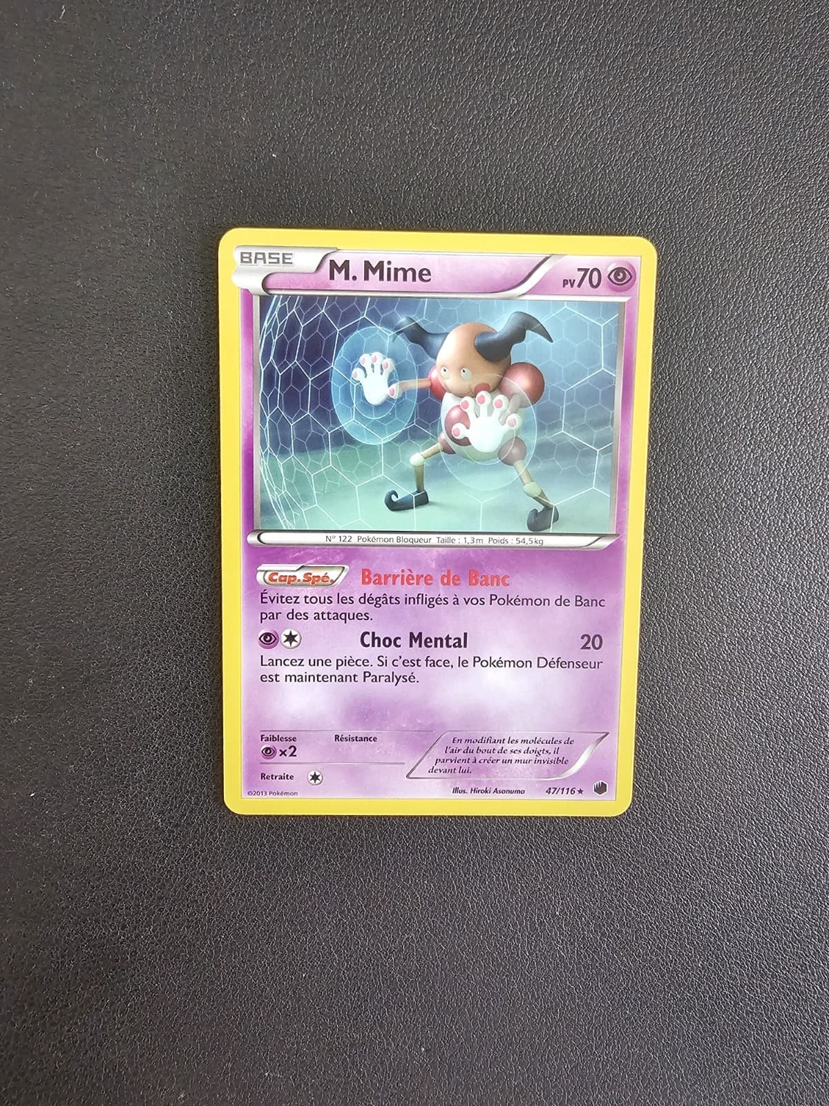 Carte Pokemon M. Mime 47/116 Rare  Glaciation Plasma Noir & Blanc Français Exc