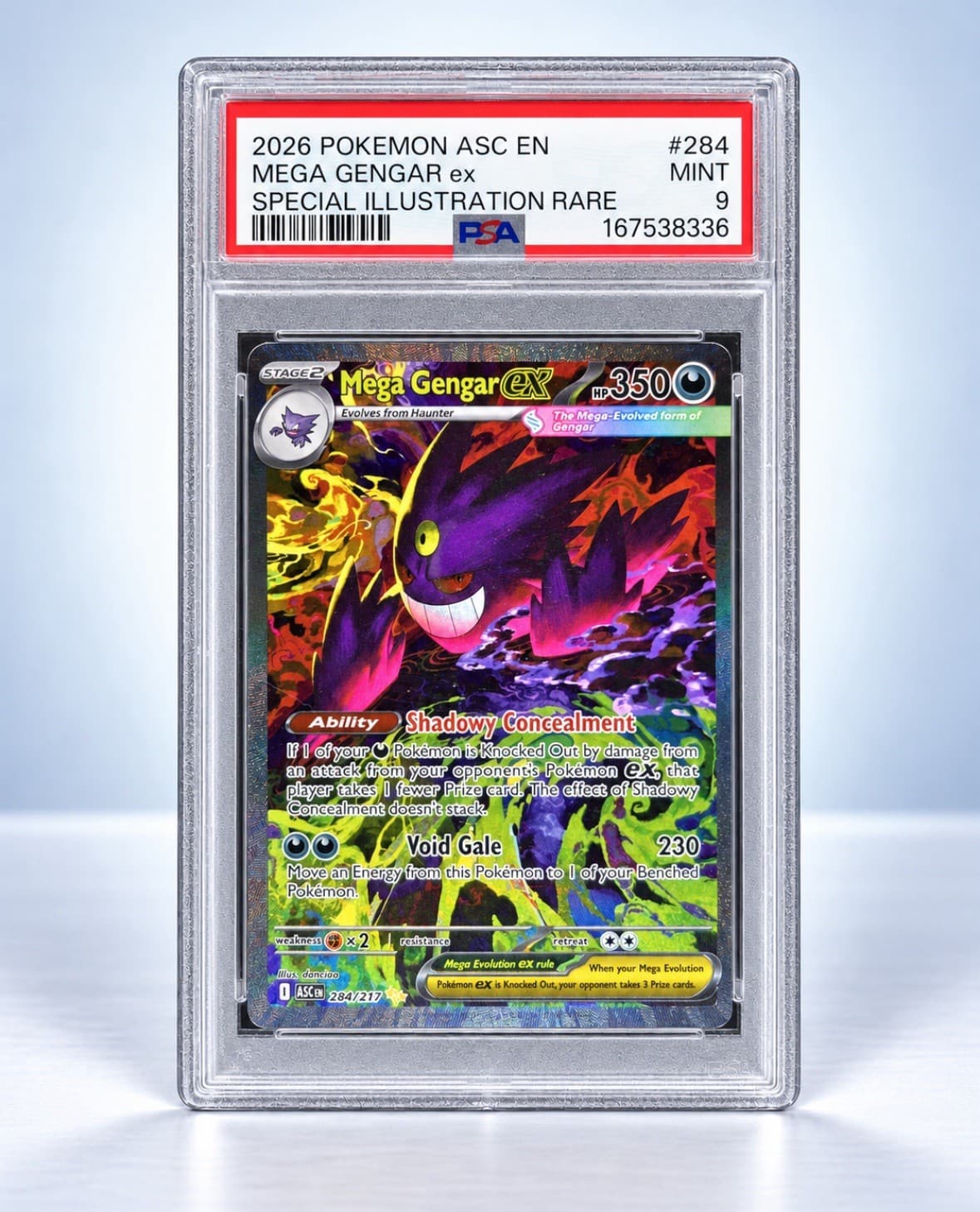 2026 Pokemon Mega Gengar ex 284/217 PSA 9 SIR Ascended Heroes English