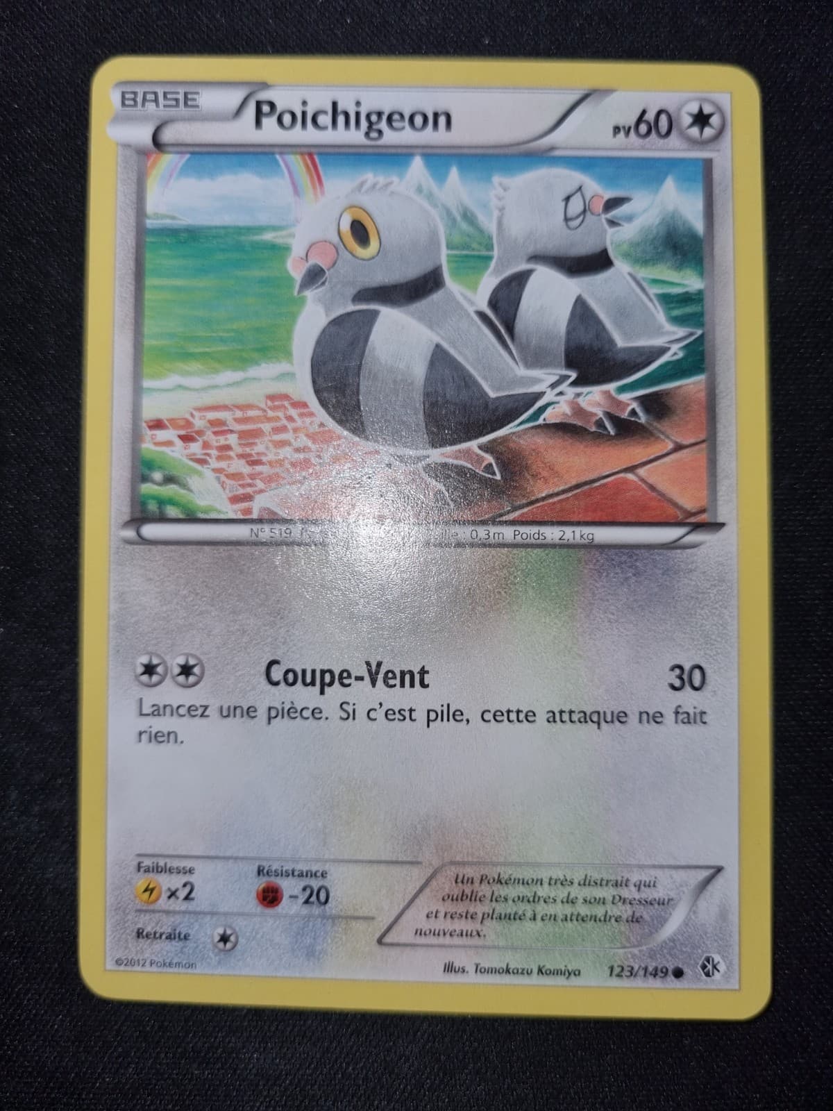 123/149 Poichigeon Carte Pokémon Noir et Blanc Frontières Franchies FR