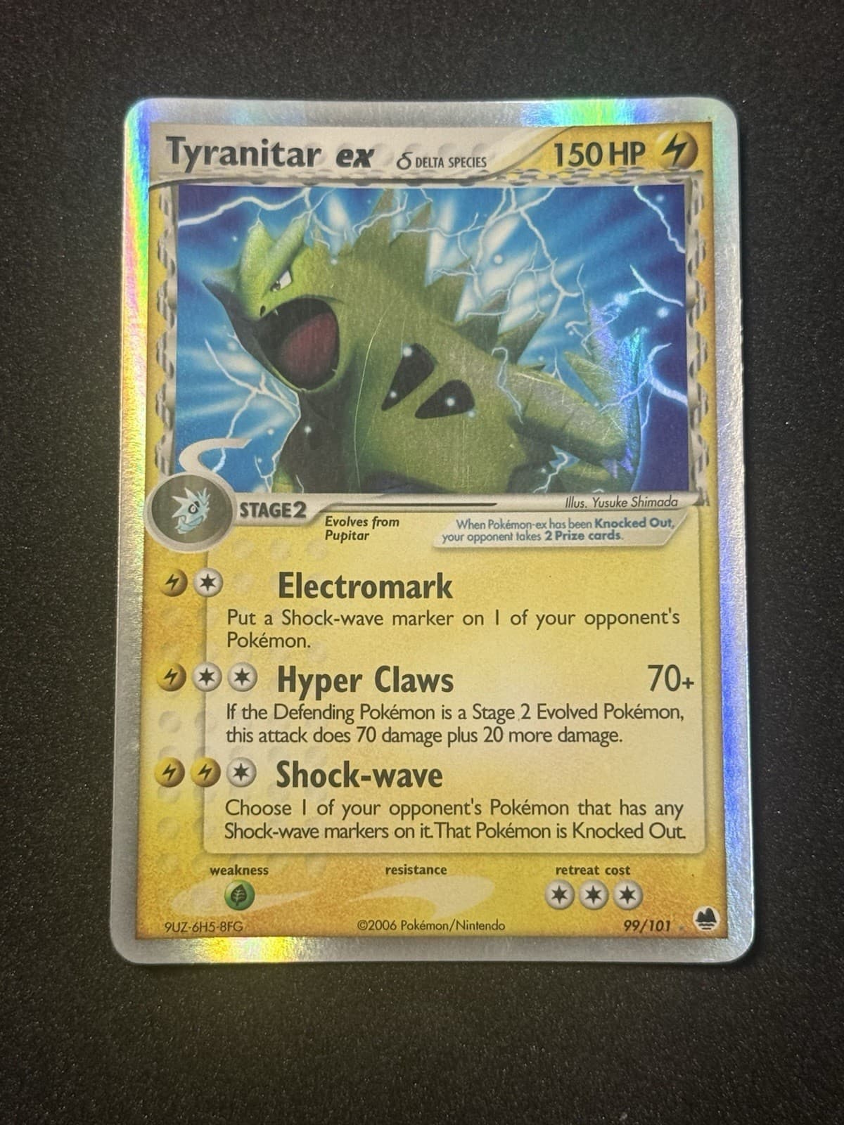(HP+) Tyranitar ex 99/101 Delta Species EX Dragon Frontiers Holo Vintage Pokemon