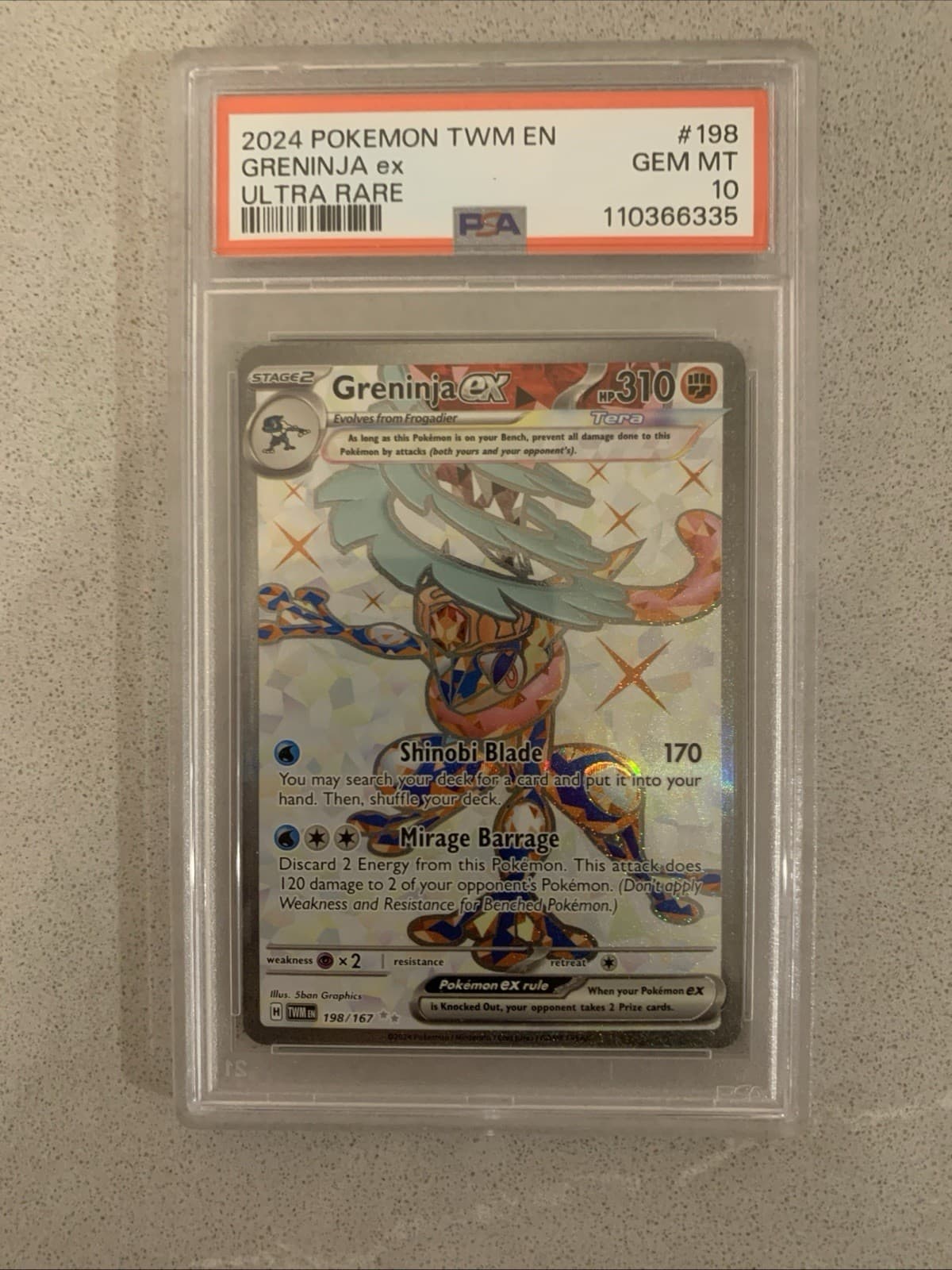 PSA 10 Greninja ex 198/167 Twilight Masquerade SV06 EN Full Art Holo UR