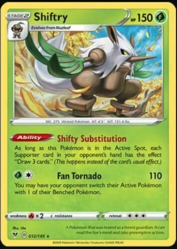 Pokemon - Shiftry - 012/185 - Rare - Vivid Voltage - NM/M - New