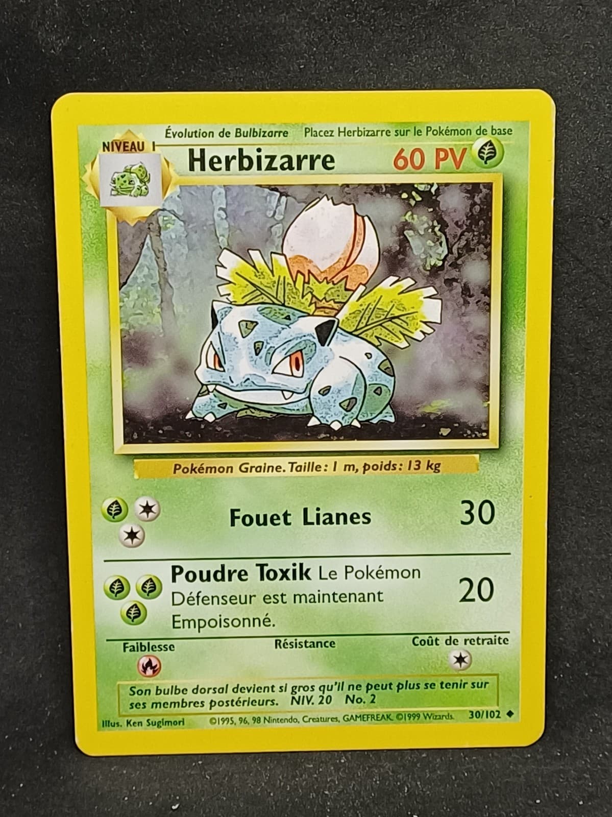 Carte Pokémon Herbizarre 30/102 Edition 2 Set de Base Wizards Français