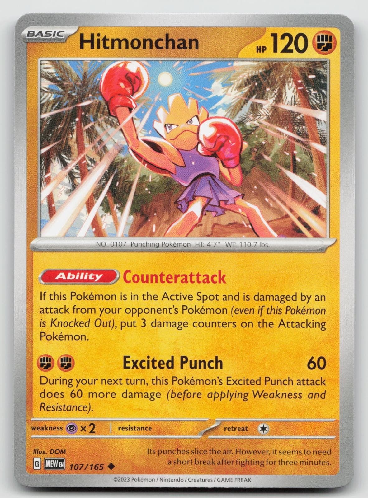 Hitmonchan 107/165 151 Uncommon Pokemon NM/M