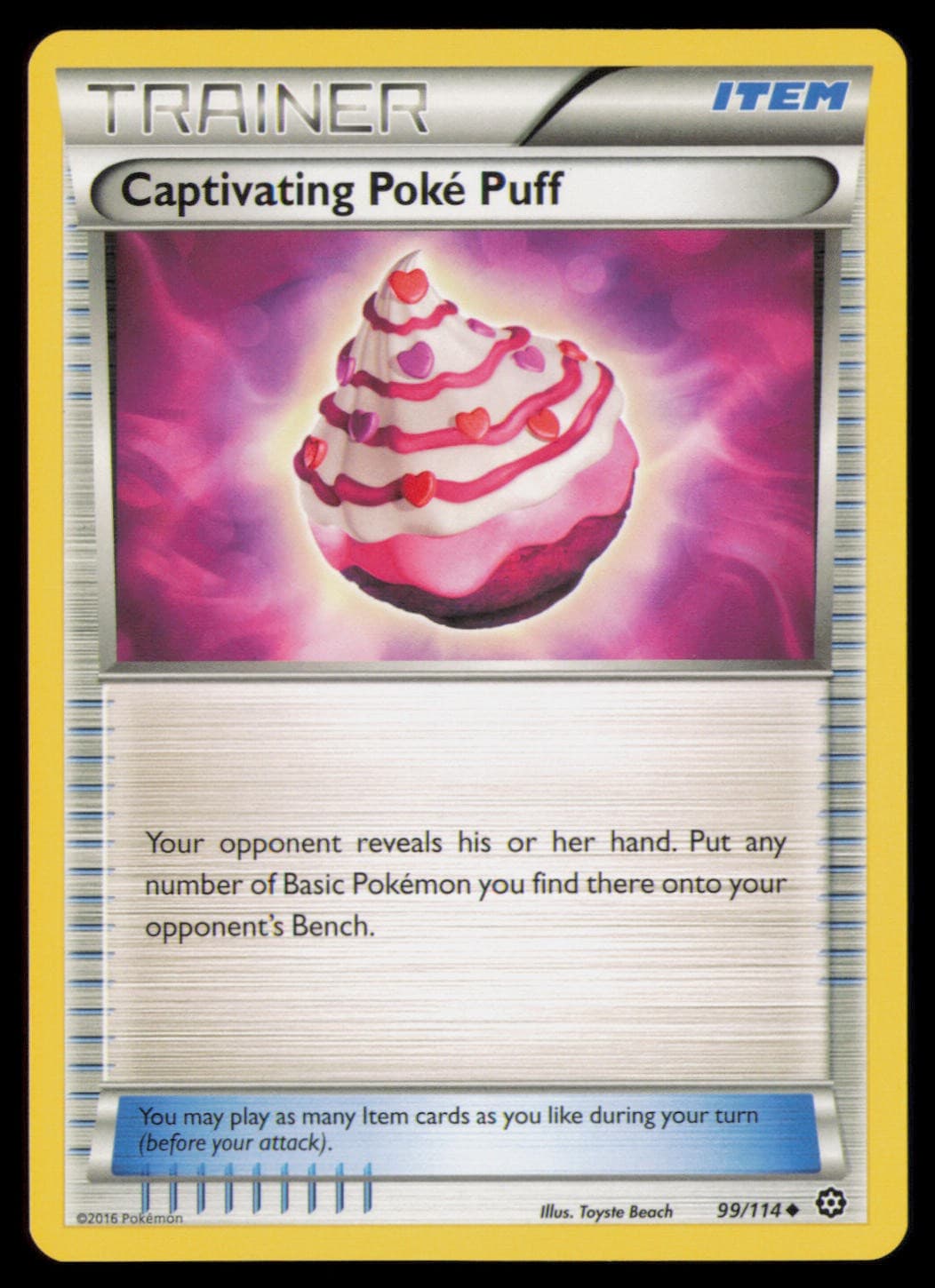 Captivating Poke Puff 99/114 Uncommon Steam Siege Pokemon Near Mint