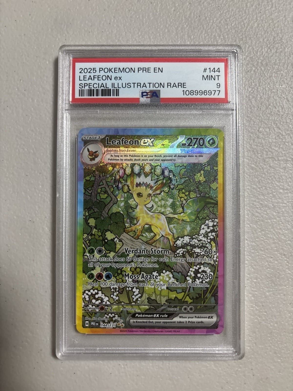 Leafeon ex SV Prismatic Evolutions SAR Holo Eng PSA 9 144/131