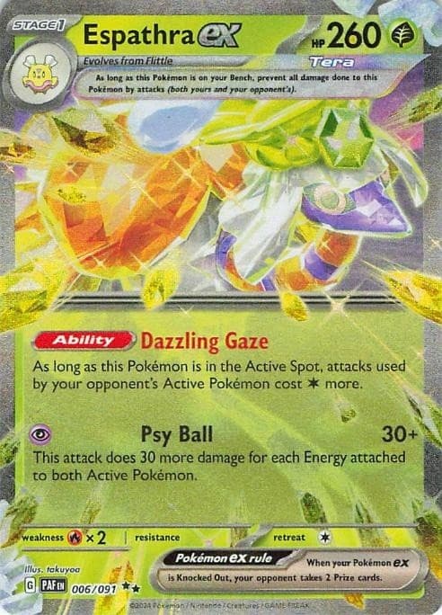 Espathra ex 006/091 Ultra Rare Paldean Fates Pokemon Holo Near Mint