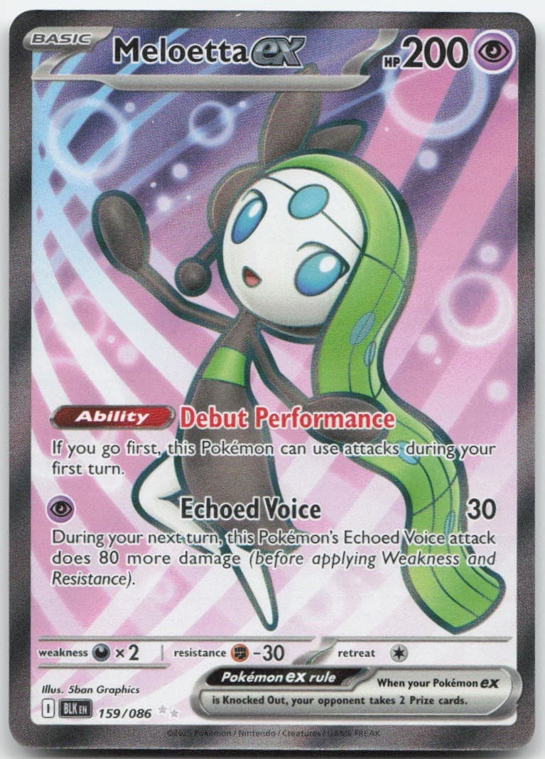 Meloetta ex 159/086 SV: Black Bolt Holofoil Pokemon TCG NM