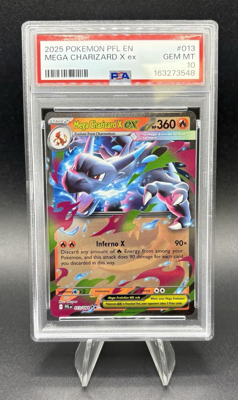 Pokemon MEGA CHARIZARD X ex #013 Phantasmal Flames *PSA 10