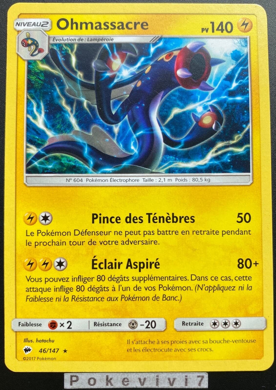 Carte Pokemon OHMASSACRE 46/147 Rare Soleil et Lune 3 SL3 Ombres Ardentes FR