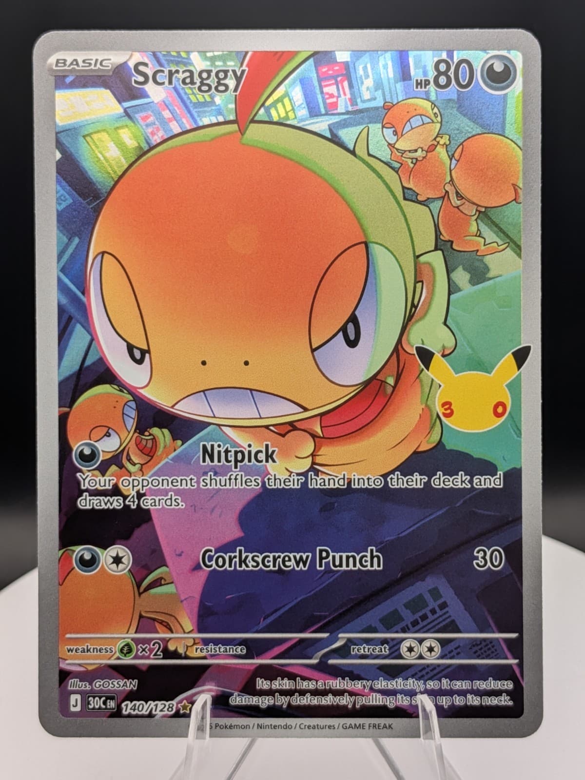 Pokémon TCG: 30th Celebration (140/128): Scraggy Illustration Rare (NM)