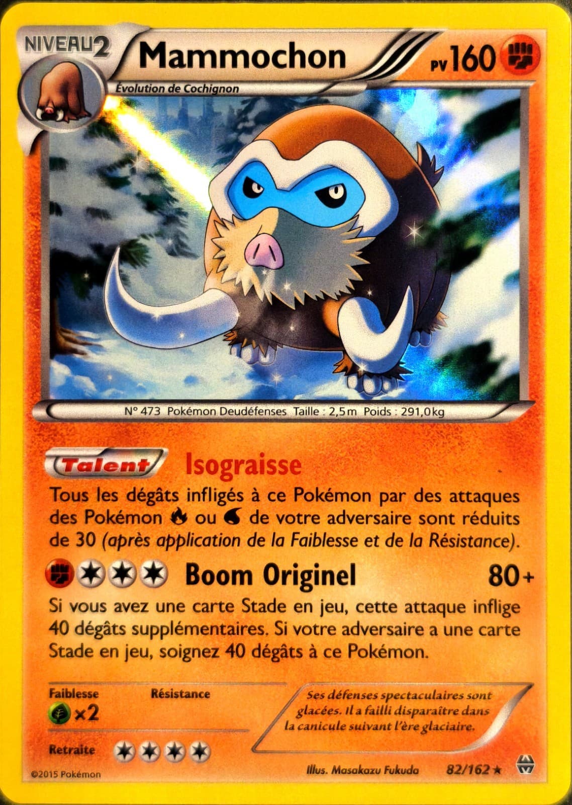 Carte Pokemon MAMMOCHON 82/162 HOLO XY8 Impulsion Turbo FR MINT NEUF
