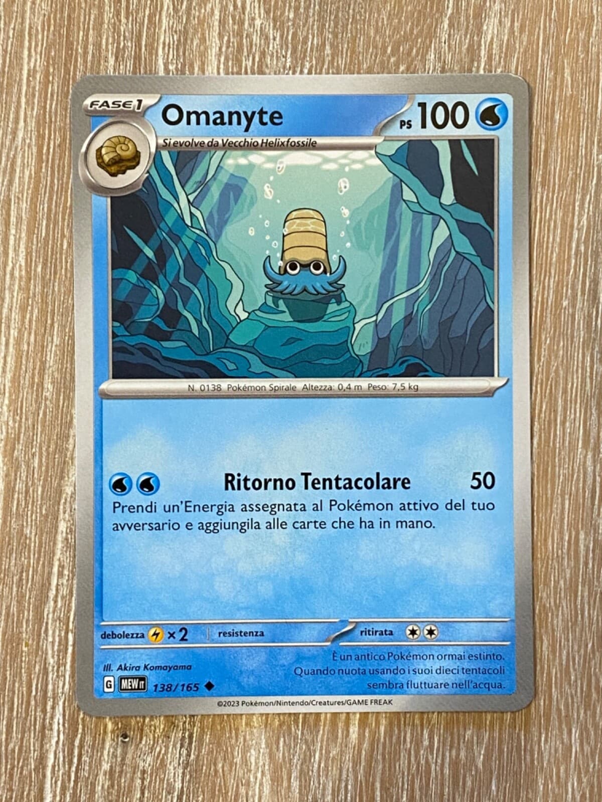 OMANYTE 138/165 in Italiano POKEMON 151 Scarlatto Violetto MEW