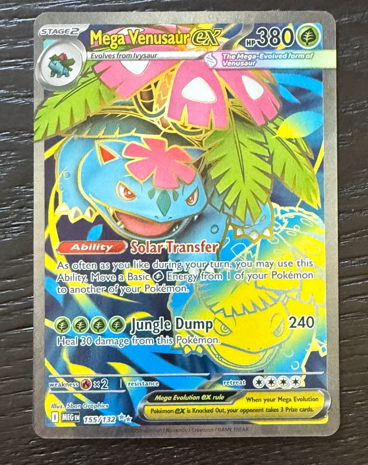 Mega Venusaur ex Mega Evolution Pokemon #155/132 Ultra Rare Full Art