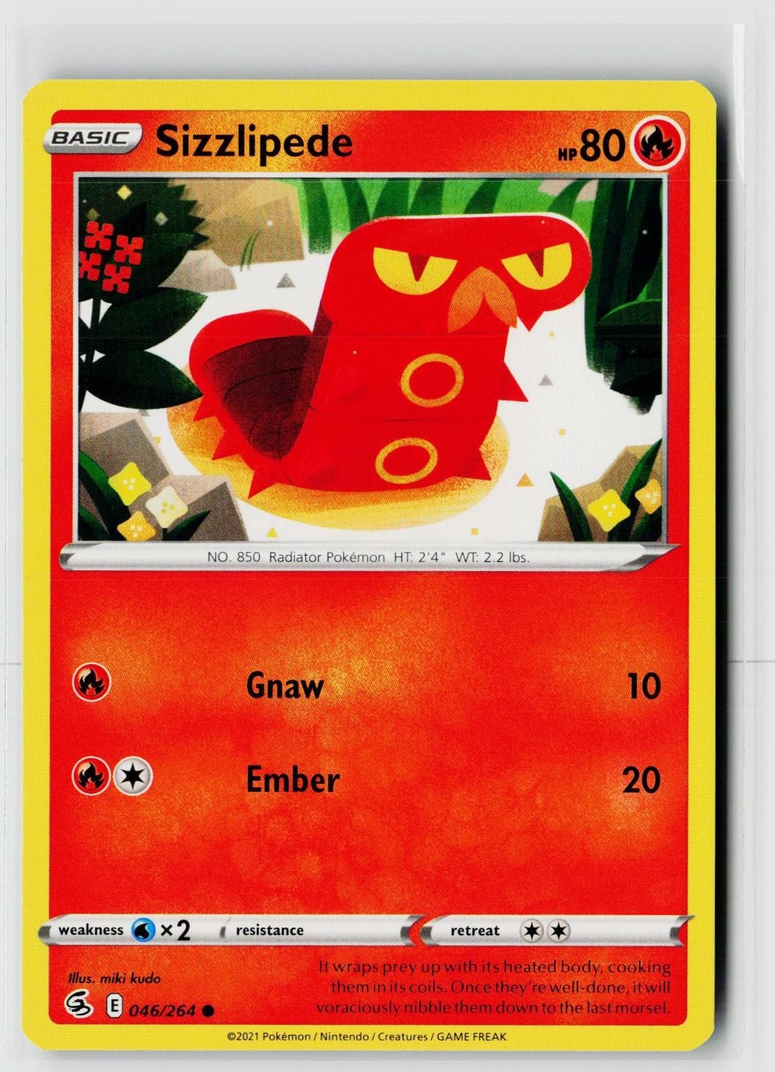 Pokemon SWSH08: Fusion Strike #046/264 Sizzlipede (46) Common
