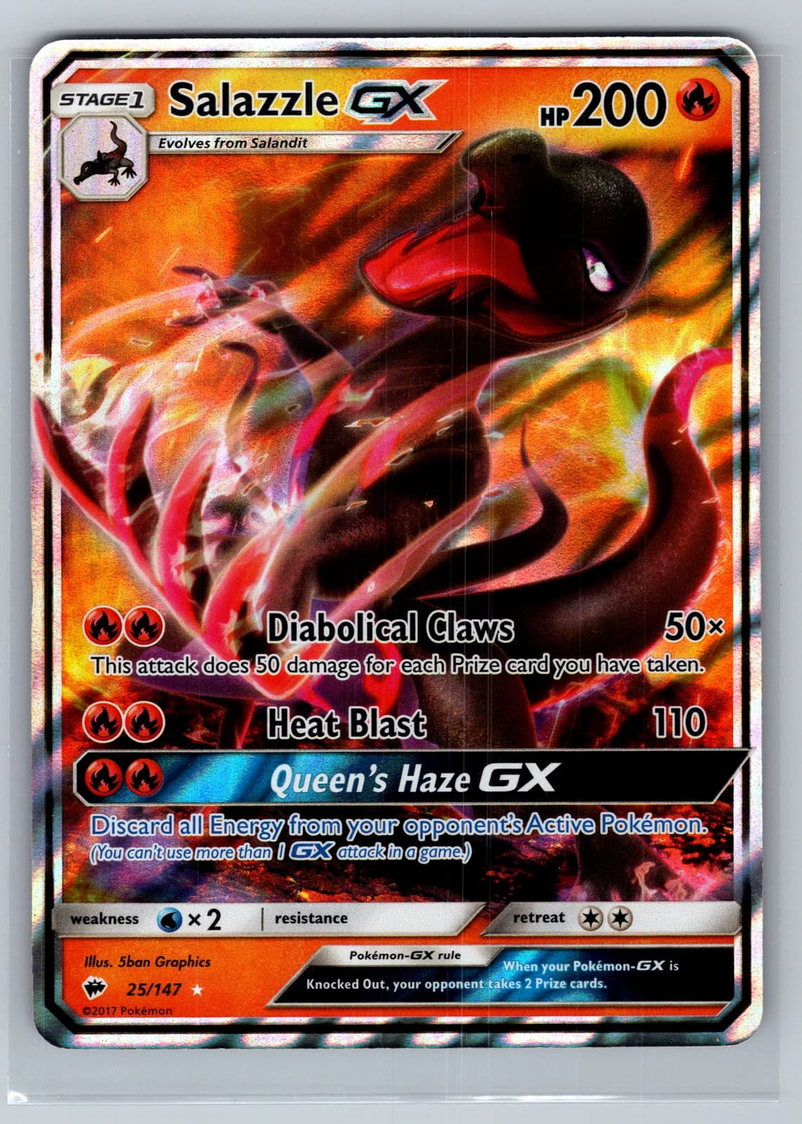 Salazzle GX #25/147 2017 Burning Shadows Pokemon TCG