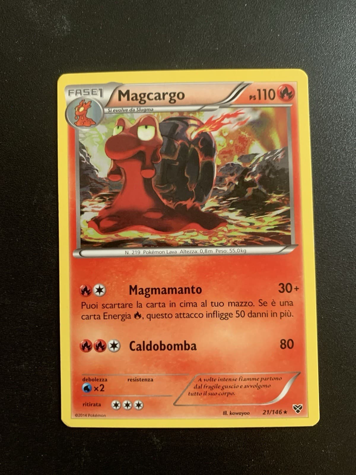 Pokémon Carta Magcargo XY Set Base Rara Ita Italiano 21/146
