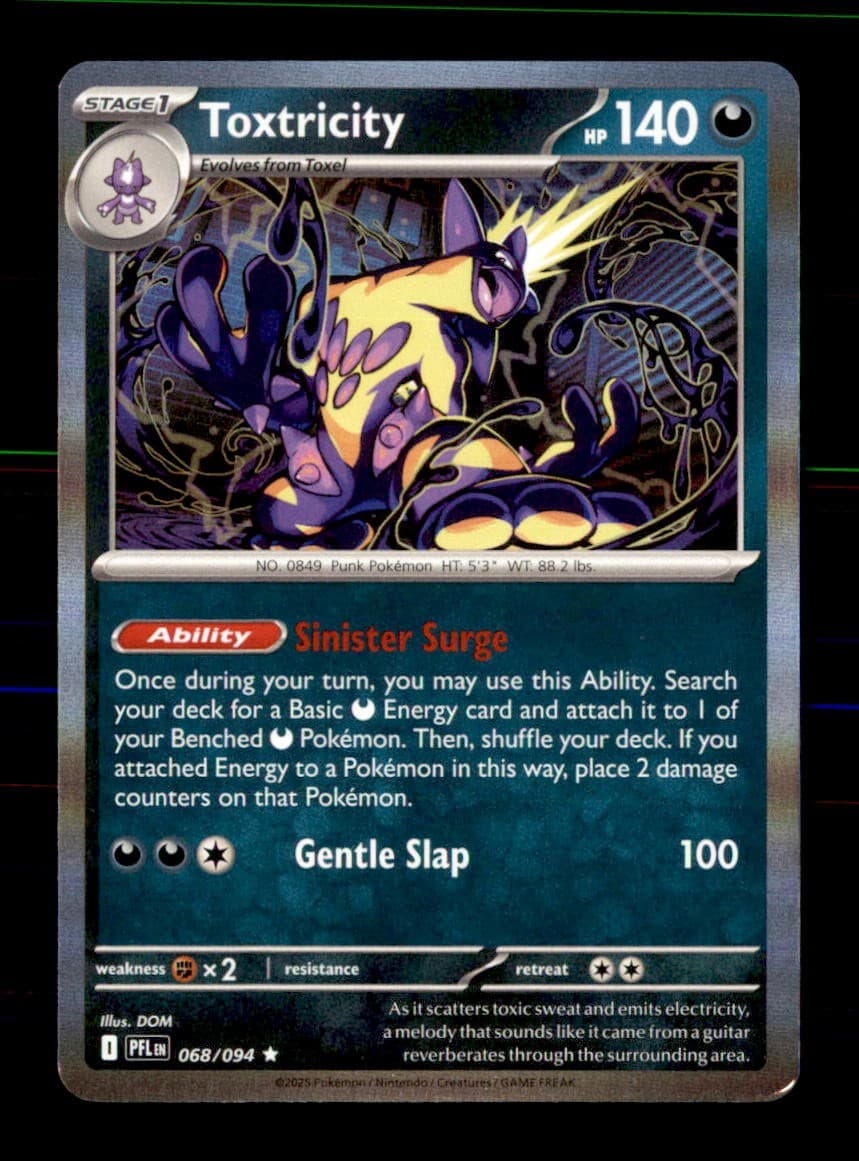 Toxtricity 068/094 Rare Phantasmal Flames Pokemon Holo Near Mint