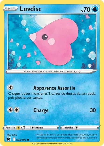 Carte Pokémon Lovdisc 38/196 Epée et Bouclier EB11 Origines Perdues FR NEUVE