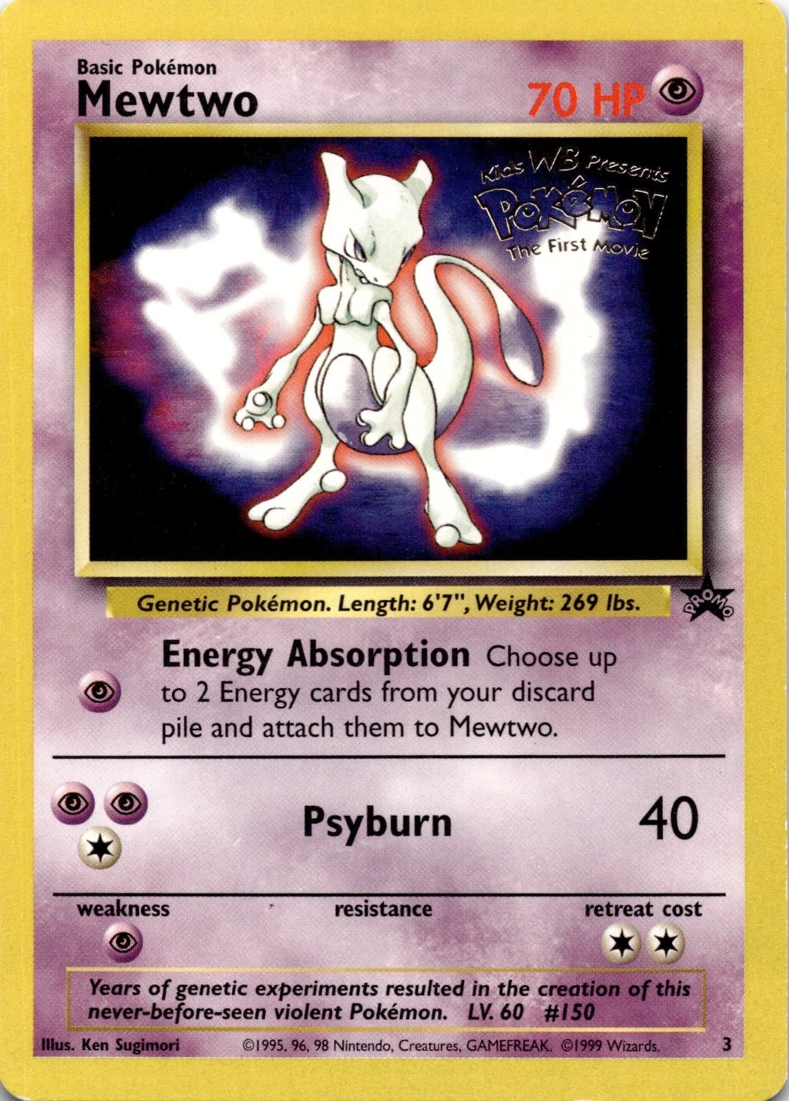Mewtwo 3 Promo Wizards Black Star Promos Pokemon Moderately Played