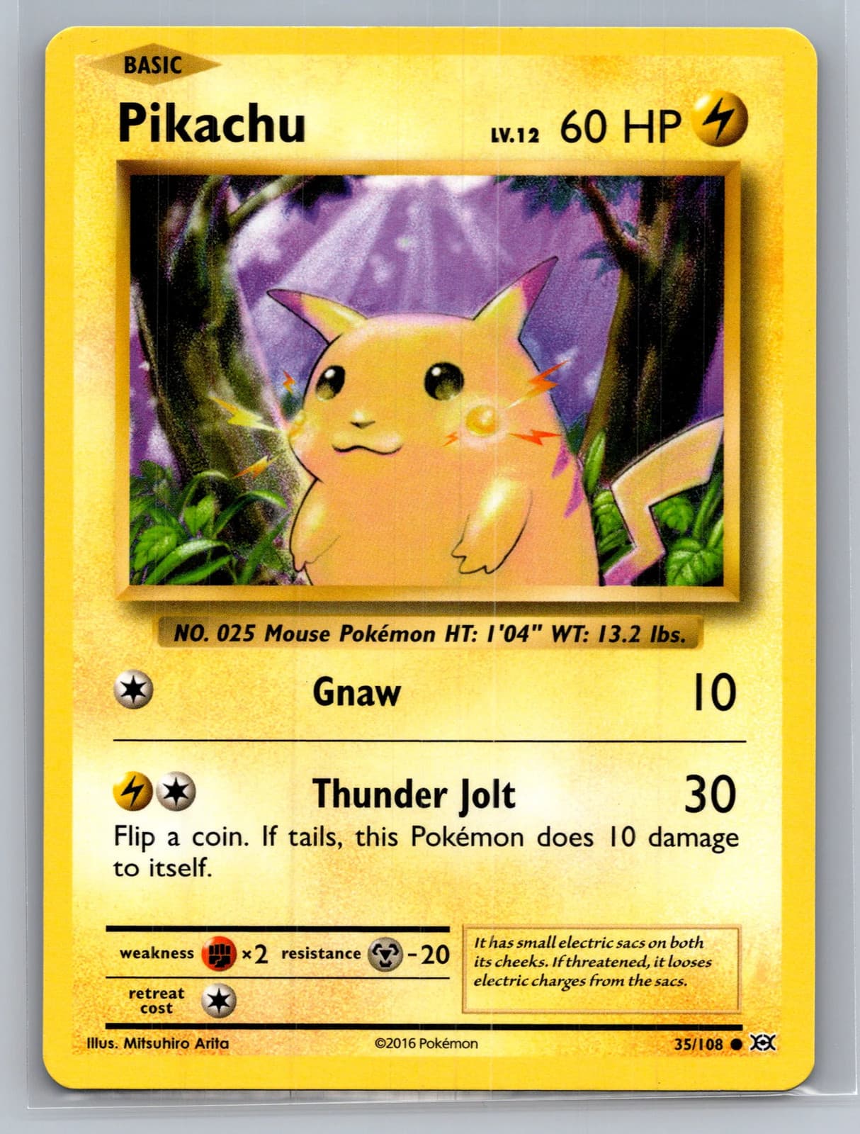 Pikachu #35/108 2016 Evolutions Pokemon TCG