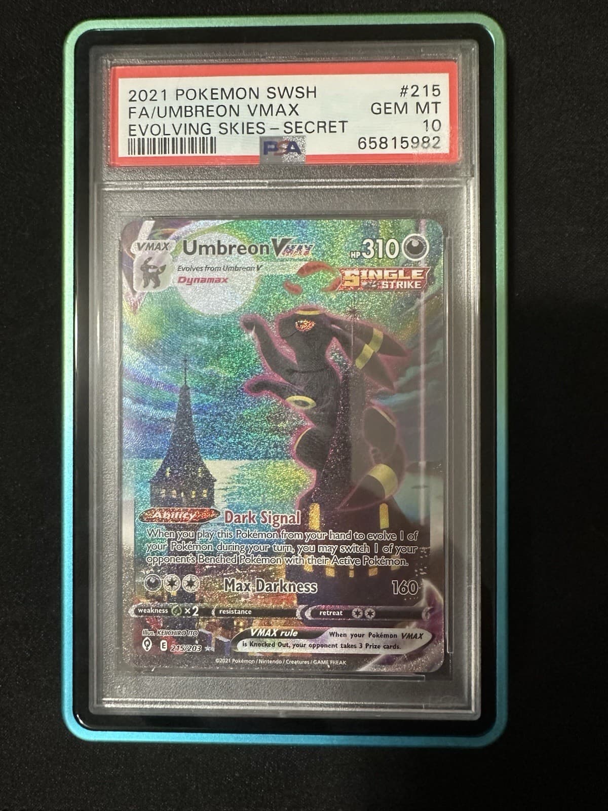 PSA 10 Umbreon VMAX 215/203 Evolving Skies Secret Rare Alt Art Holo