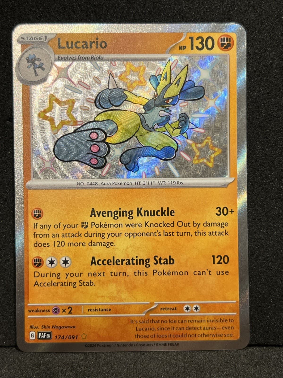 The Pokémon Company Lucario 174/091 SV: Paldean Fates Holo Shiny Rare EN