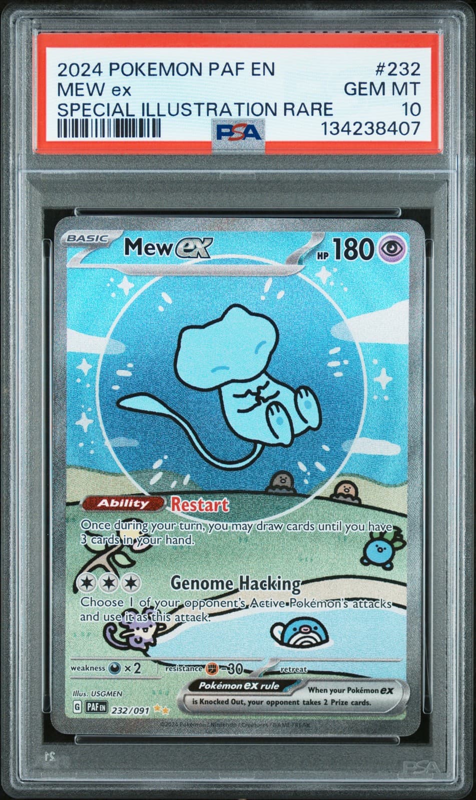Mew EX 232/091 Special Illustration Rare Paldean Fates Pokemon PSA 10 Gem Mint