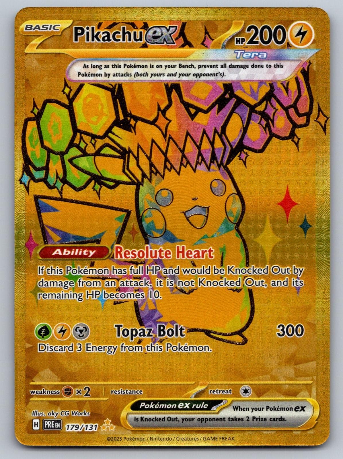 Pikachu ex 179/131 Holo Hyper Rare Prismatic Evolutions Pokemon Near Mint