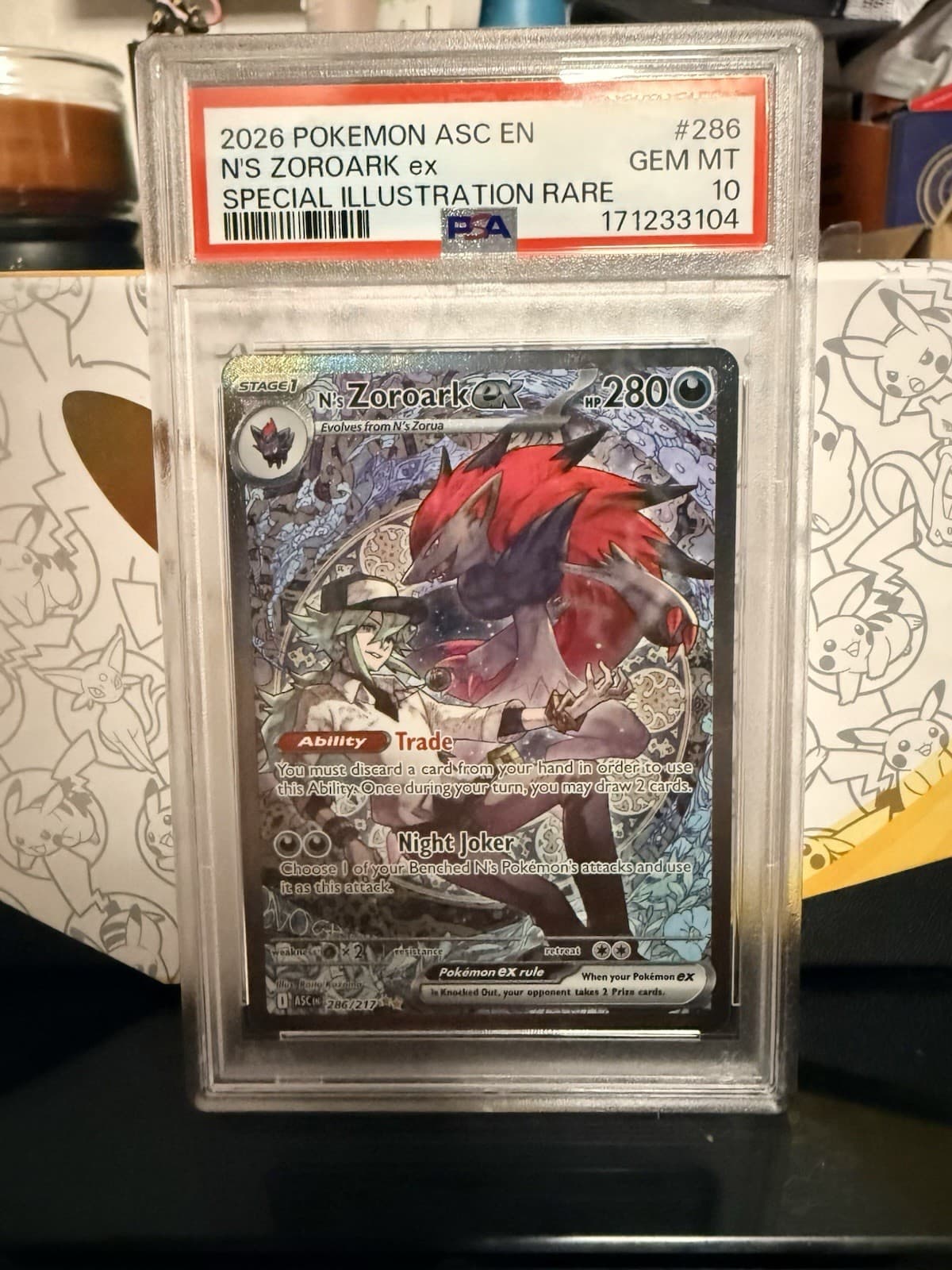 N'S ZOROARK EX 2026 POKEMON ASCENDED HEROES 286/217 SIR PSA 10 Q3963-5