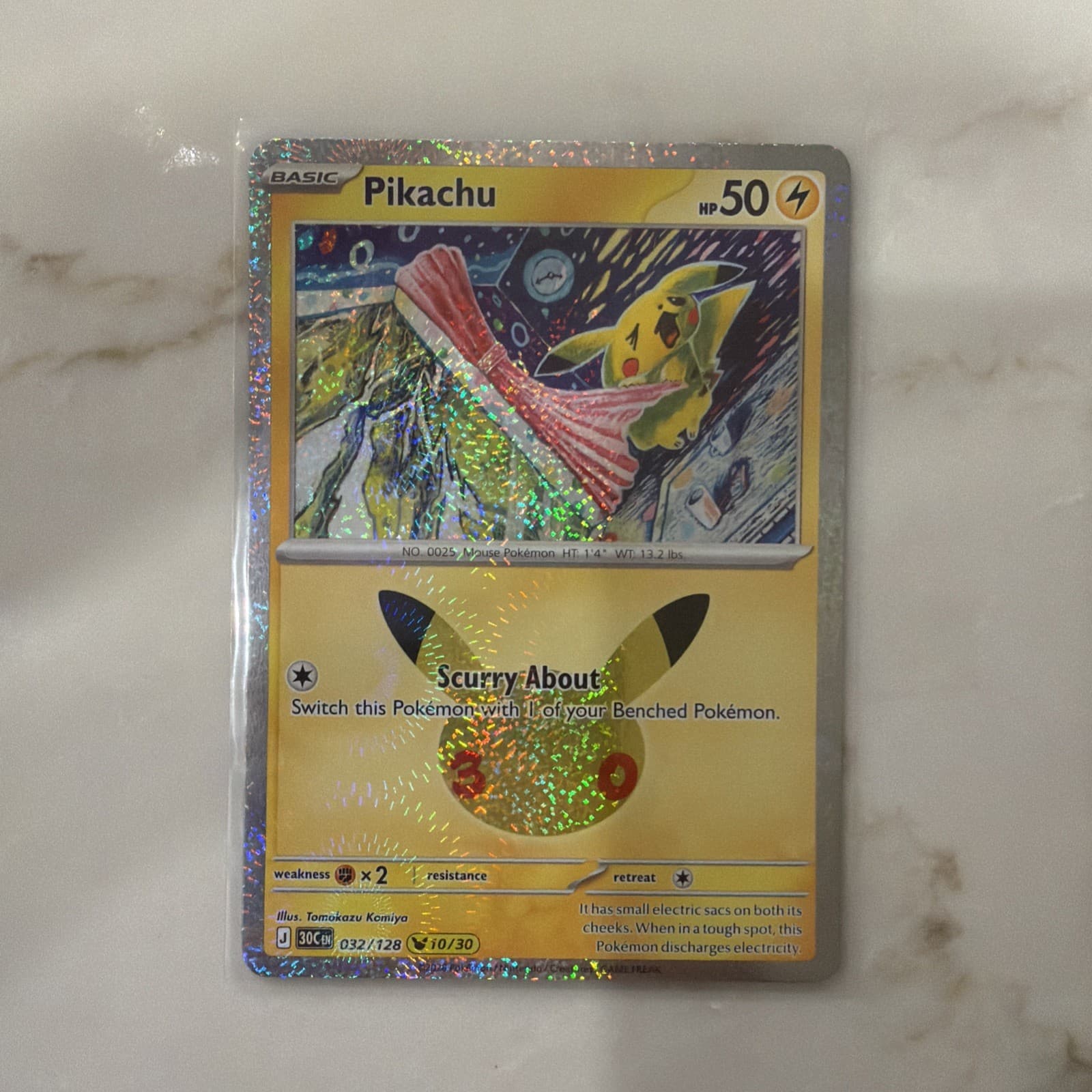 Pikachu 32/128 30th Celebration Pikachu Rare Holo English Pokémon TCG
