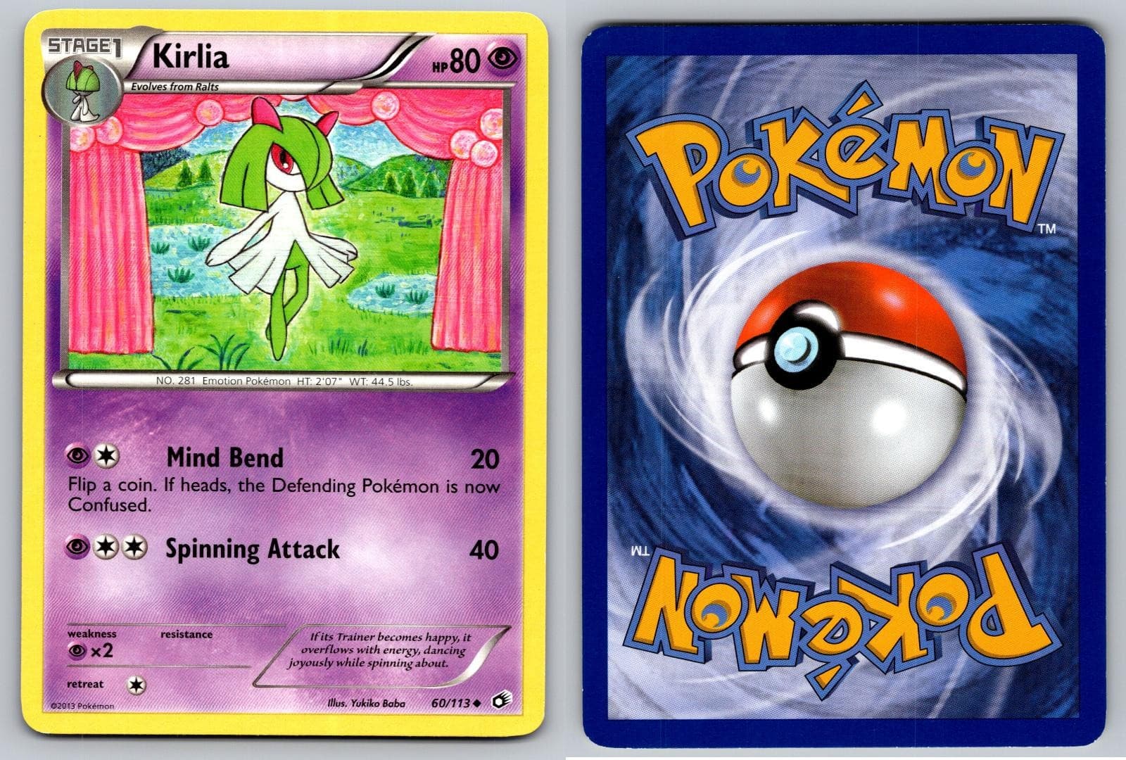 KIRLIA 60/113 UNCOMMON LEGENDARY TREASURES POKEMON NM/M
