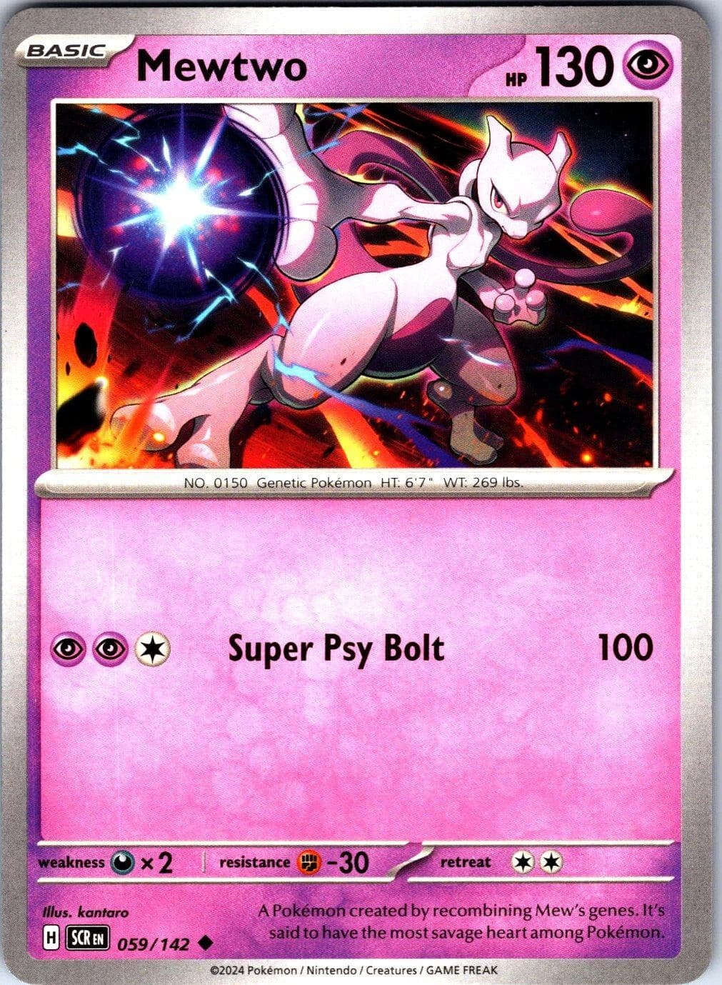 Mewtwo 59/142 Uncommon Stellar Crown Pokemon Lightly Played