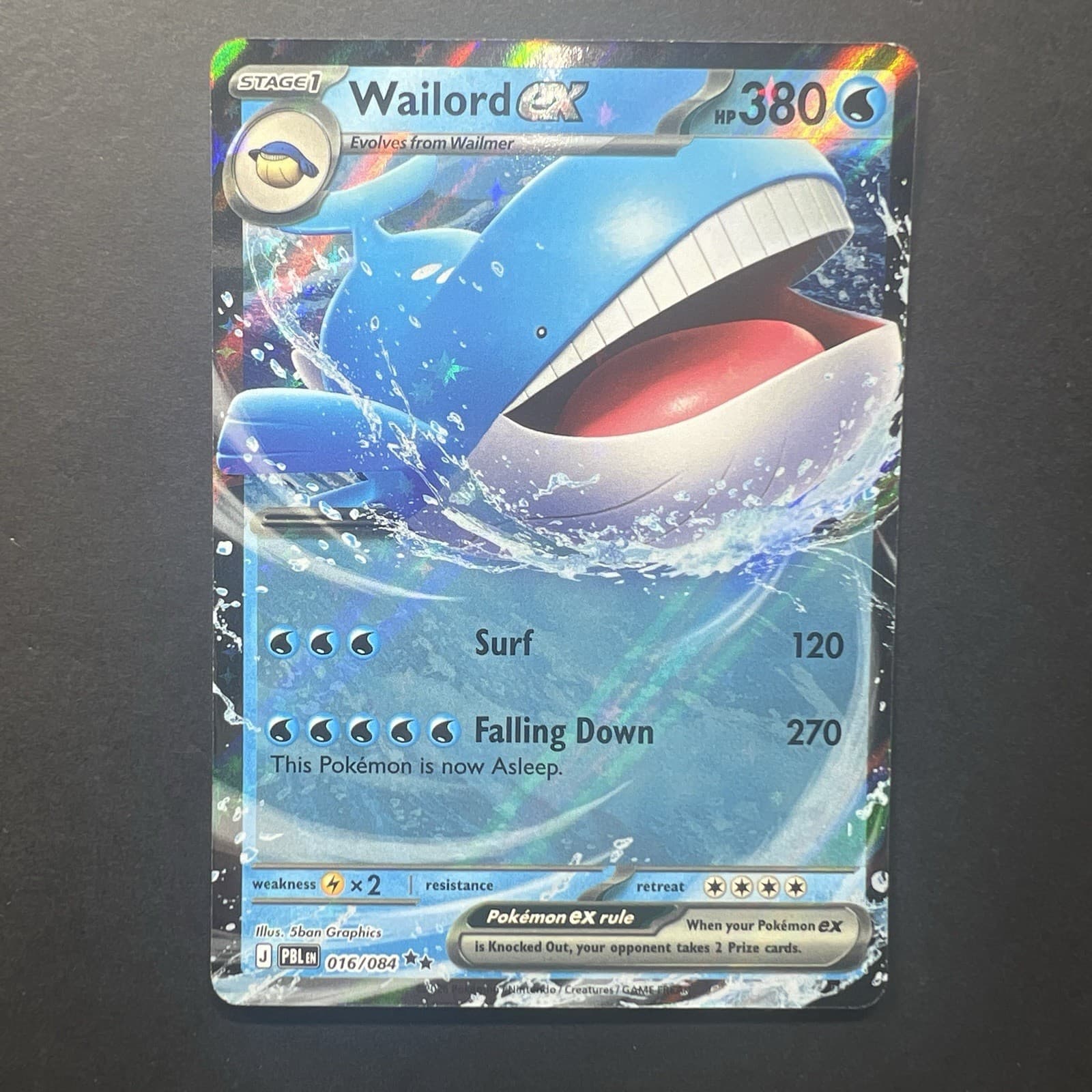 Pokémon TCG Wailord ex 016/084 ME05: Pitch Black (PBL) Double Rare