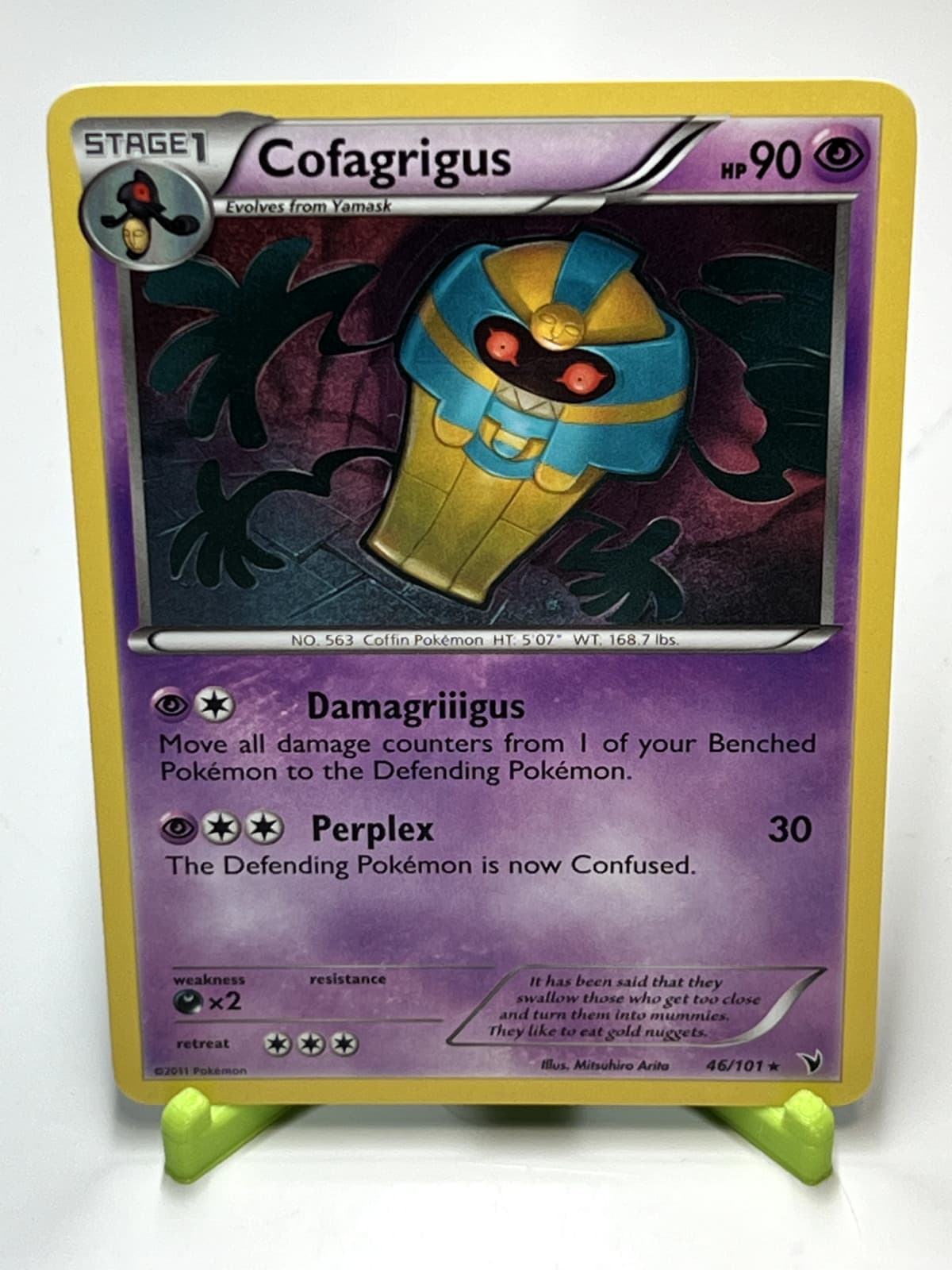 Pokemon Cofagrigus 46/101 Rare Noble Victories Rare NM Condition